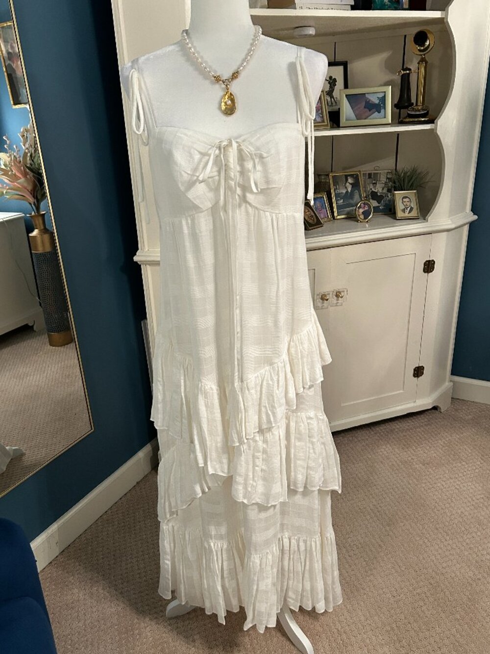 White Tiered Maxi Dress